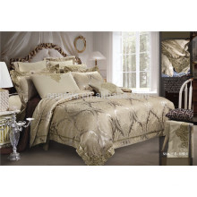 High Quality Poly / Algodão Jacquard bordado Duvet Cover Bedding Set